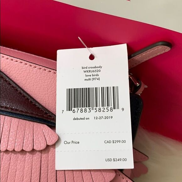 AUTHENTIC KATE SPADE LOVE BIRDS PINK MULTI COLOR CROSSBODY BAG - Picture 9 of 11
